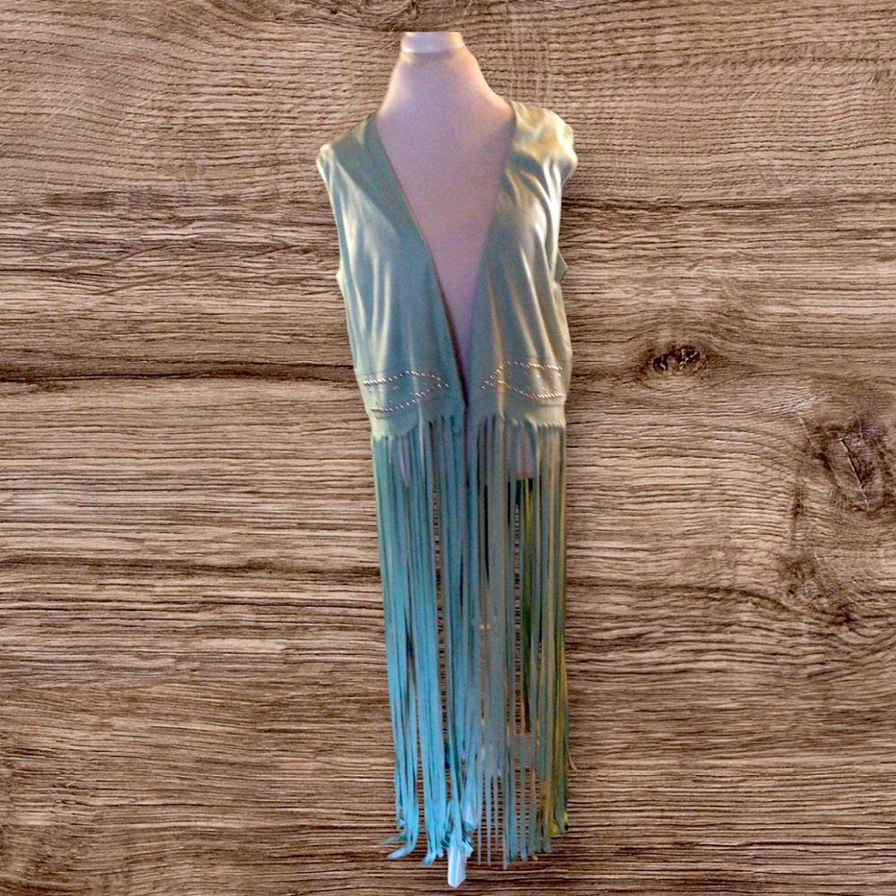 Boho long fringe vestt